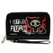 PU Zip Around Wallet Rectangle - Skelanimals Kit the Cat I STILL PURR Pose Red/Black/White Clutch Zip Around Wallets Hasbro   