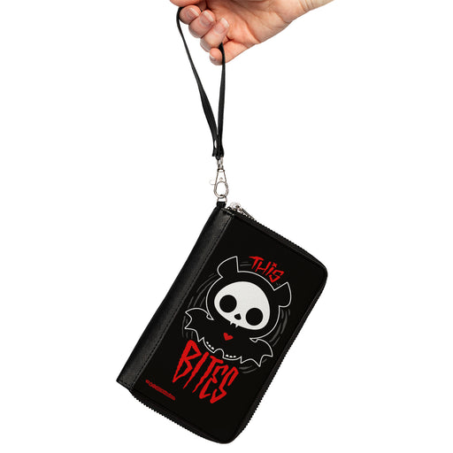 PU Zip Around Wallet Rectangle - SKELANIMALS Diego the Bat Fog Pose This Bites Clutch Zip Around Wallets Hasbro