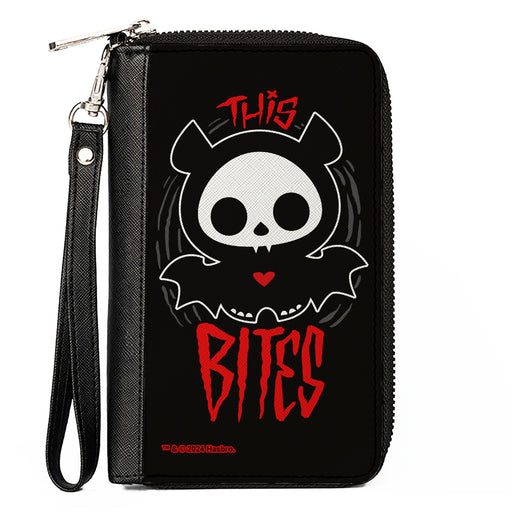 PU Zip Around Wallet Rectangle - SKELANIMALS Diego the Bat Fog Pose This Bites Clutch Zip Around Wallets Hasbro