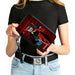 PU Zip Around Wallet Rectangle - Harley Quinn Mad Love Knock Pose/Lineup Reds Clutch Zip Around Wallets DC Comics   