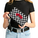 PU Zip Around Wallet Rectangle - Loteria LA ROSA Rose Checker Black/White Clutch Zip Around Wallets Loteria   