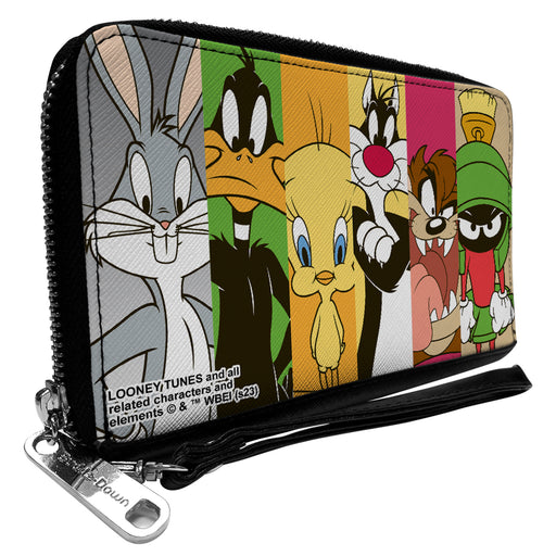 PU Zip Around Wallet Rectangle - Looney Tunes 6-Classic Character Blocks Multi Color Clutch Zip Around Wallets Looney Tunes   