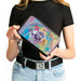 PU Zip Around Wallet Rectangle - MY LITTLE PONY Mane Six Neon Lines Rainbow Pose and Title Logo Multi Color Clutch Zip Around Wallets Hasbro   