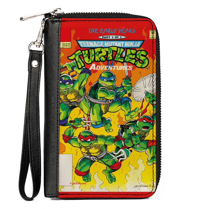 PU Zip Around Wallet Rectangle - Teenage Mutant Ninja Turtles THE EARLY YEARS Comic Book Cover Pose Clutch Zip Around Wallets Nickelodeon   