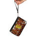 PU Zip Around Wallet Rectangle - POST COCOA PEBBLES Logo and Vivid Cereal Browns Clutch Zip Around Wallets The Flintstones   