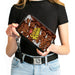 PU Zip Around Wallet Rectangle - POST COCOA PEBBLES Logo and Vivid Cereal Browns Clutch Zip Around Wallets The Flintstones   