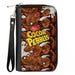 PU Zip Around Wallet Rectangle - POST COCOA PEBBLES Logo and Vivid Cereal Browns Clutch Zip Around Wallets The Flintstones   