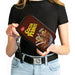 PU Zip Around Wallet Rectangle - COCOA PEBBLES Fred Flintstone and Barney Rubble Cereal Box Replica Brown Clutch Zip Around Wallets The Flintstones   