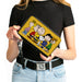 PU Zip Around Wallet Rectangle - Peanuts Gang Close-Up Group Pose Golden Yellow Clutch Zip Around Wallets Peanuts Worldwide LLC   