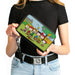 PU Zip Around Wallet Rectangle - Peanuts Gang Backyard Baseball Group Pose Clutch Zip Around Wallets Peanuts Worldwide LLC   