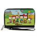 PU Zip Around Wallet Rectangle - Peanuts Gang Backyard Baseball Group Pose Clutch Zip Around Wallets Peanuts Worldwide LLC   