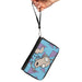 PU Zip Around Wallet Rectangle - Rocko's Modern Life Rocko Waving Pose Triangles Blue Purple Clutch Zip Around Wallets Nickelodeon   