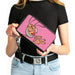 PU Zip Around Wallet Rectangle - The Ren & Stimpy Show Ren Winking Pose CLOSE-UP Pink Clutch Zip Around Wallets Nickelodeon   