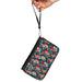 PU Zip Around Wallet Rectangle - REN AND STIMPY Multi-Pose Collage Blue Clutch Zip Around Wallets Nickelodeon   