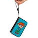 PU Zip Around Wallet Rectangle - Rugrats Chuckie Pose Blue Clutch Zip Around Wallets Nickelodeon   