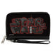 Women's PU Zip Around Wallet Rectangle - STAR WARS Logo Black Reds Grays Clutch Zip Around Wallets Star Wars   