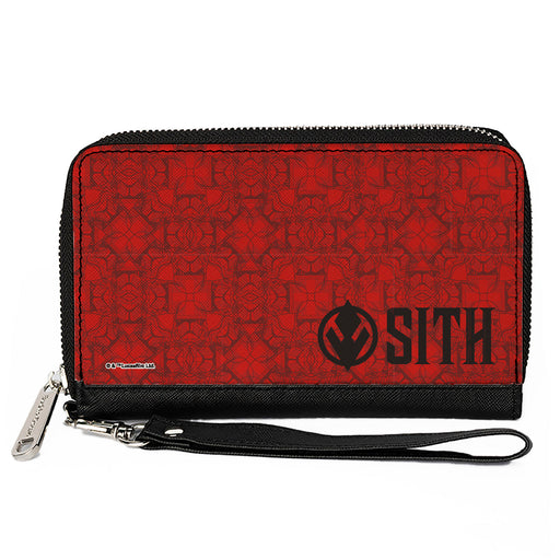 Women's PU Zip Around Wallet Rectangle - Sith Trooper SITH Icon Collage Reds Black Clutch Zip Around Wallets Star Wars   