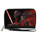 Women's PU Zip Around Wallet Rectangle - The Rise of Skywalker Kylo Ren and the Knights of Ren Group Pose Black Reds Clutch Zip Around Wallets Star Wars   