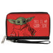 Women's PU Zip Around Wallet Rectangle - Star Wars The Child Sketch + THIS IS MY GOOD SIDE Red White Clutch Zip Around Wallets Star Wars   