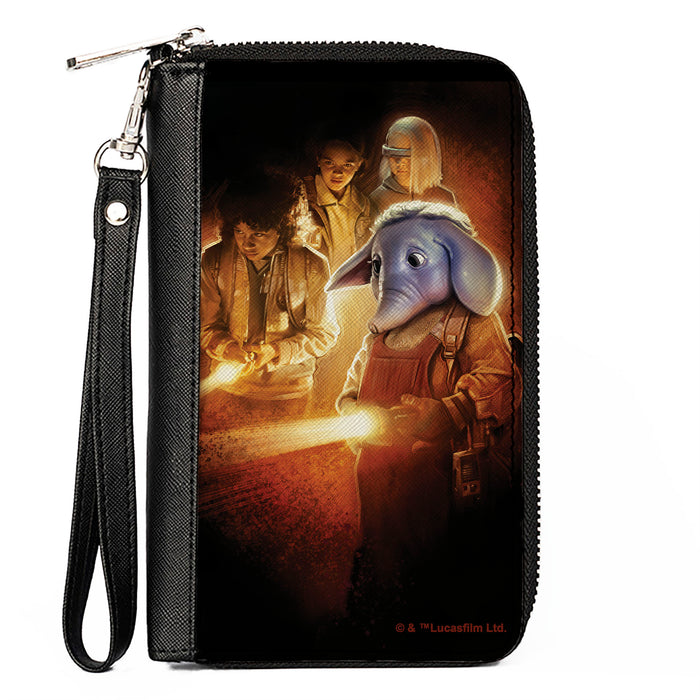 PU Zip Around Wallet Rectangle - Star Wars Skeleton Crew Group Searching Pose Clutch Zip Around Wallets Star Wars