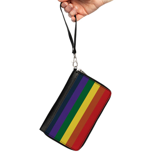 Women's PU Zip Around Wallet Rectangle - Rainbow Clutch Zip Around Wallets Buckle-Down   
