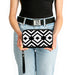 PU Zip Around Wallet Rectangle - Aztec2 White/Black Clutch Zip Around Wallets Buckle-Down   