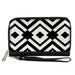 PU Zip Around Wallet Rectangle - Aztec2 White/Black Clutch Zip Around Wallets Buckle-Down   