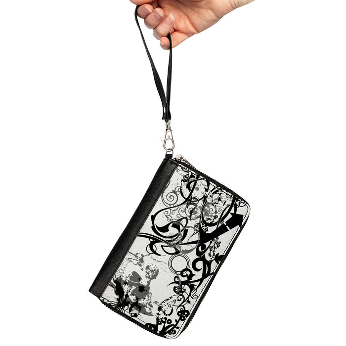 PU Zip Around Wallet Rectangle - BD Chaos Clutch Zip Around Wallets Buckle-Down   