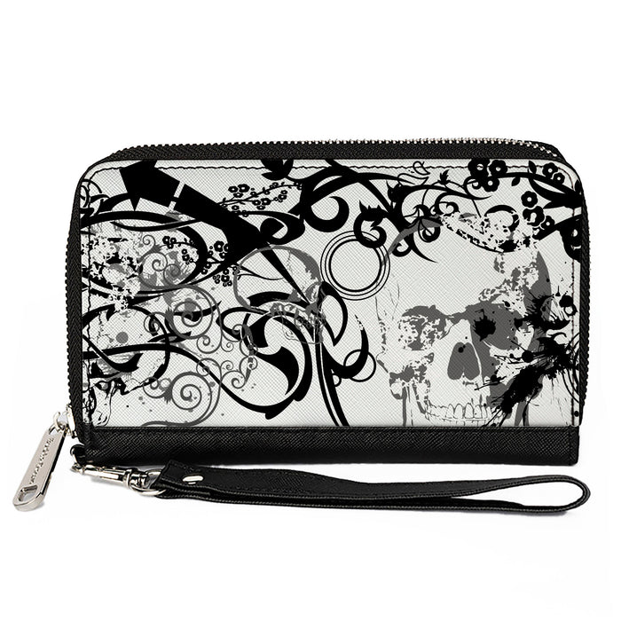 PU Zip Around Wallet Rectangle - BD Chaos Clutch Zip Around Wallets Buckle-Down   