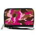 PU Zip Around Wallet Rectangle - Camo Pink Clutch Zip Around Wallets Buckle-Down   