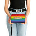 Women's PU Zip Around Wallet Rectangle - EQUALITY Stripe Rainbow White Clutch Zip Around Wallets Buckle-Down   