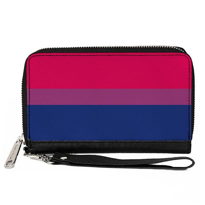 Women's PU Zip Around Wallet Rectangle - Flag Bisexual Pink Purple Blue Clutch Zip Around Wallets Buckle-Down   