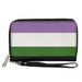 Women's PU Zip Around Wallet Rectangle - Flag Genderqueer Lavender White Green Clutch Zip Around Wallets Buckle-Down   