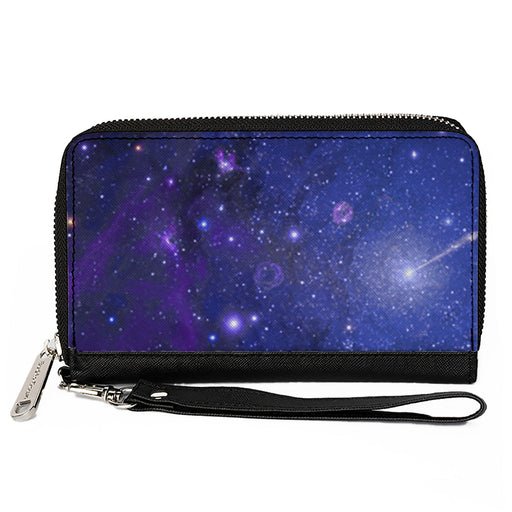 PU Zip Around Wallet Rectangle - Galaxy Blues/Purples Clutch Zip Around Wallets Buckle-Down   