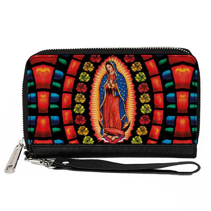 PU Zip Around Wallet Rectangle - Virgen de Guadalupe Clutch Zip Around Wallets Buckle-Down   