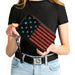 Women's PU Zip Around Wallet Rectangle - Vintage US Flag Stretch Clutch Zip Around Wallets Buckle-Down   