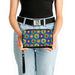 PU Zip Around Wallet Rectangle - Funky Flower Drip Blue/Multi Color Clutch Zip Around Wallets Buckle-Down   