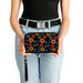 PU Zip Around Wallet Rectangle - Psychedelic Daisies Black/Multi Color Clutch Zip Around Wallets Buckle-Down   