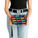 PU Zip Around Wallet Rectangle - SAUCE Baseball Script Black/Multi Color Clutch Zip Around Wallets Buckle-Down   