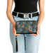 PU Zip Around Wallet Rectangle - Smiley Face Crossbones Stacked Gray/Multi Color Clutch Zip Around Wallets Buckle-Down   