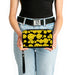 PU Zip Around Wallet Rectangle - Smiley Face Splatter Scattered Black/Yellow Clutch Zip Around Wallets Buckle-Down   