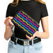 PU Zip Around Wallet Rectangle - Scribble Zig Zag Stripe Navy/Multi Color Clutch Zip Around Wallets Buckle-Down   