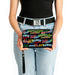 PU Zip Around Wallet Rectangle - Slang Verbiage Stacked Black/Multi Color Clutch Zip Around Wallets Buckle-Down   