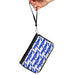 PU Zip Around Wallet Rectangle - SNATCHED Script White/Blue Clutch Zip Around Wallets Buckle-Down   