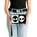 Women's PU Zip Around Wallet Rectangle - Alien Head Blocks Black White Clutch Zip Around Wallets Buckle-Down   