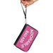 Women's PU Zip Around Wallet Rectangle - ADORABLE BAD ASS Pink White Clutch Zip Around Wallets Buckle-Down   