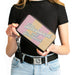 PU Zip Around Wallet Rectangle - BLESSED NOT STRESSED Quote Stripe Orange Pink White Clutch Zip Around Wallets Buckle-Down   