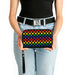 Women's PU Zip Around Wallet Rectangle - Checker Black Rainbow Multi Color Clutch Zip Around Wallets Buckle-Down   