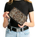 Women's PU Zip Around Wallet Rectangle - Cheetah Print Tan Browns Clutch Zip Around Wallets Buckle-Down   