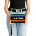 Women's PU Zip Around Wallet Rectangle - CALIFORNIA Stripes Black White Multi Color Clutch Zip Around Wallets Buckle-Down   